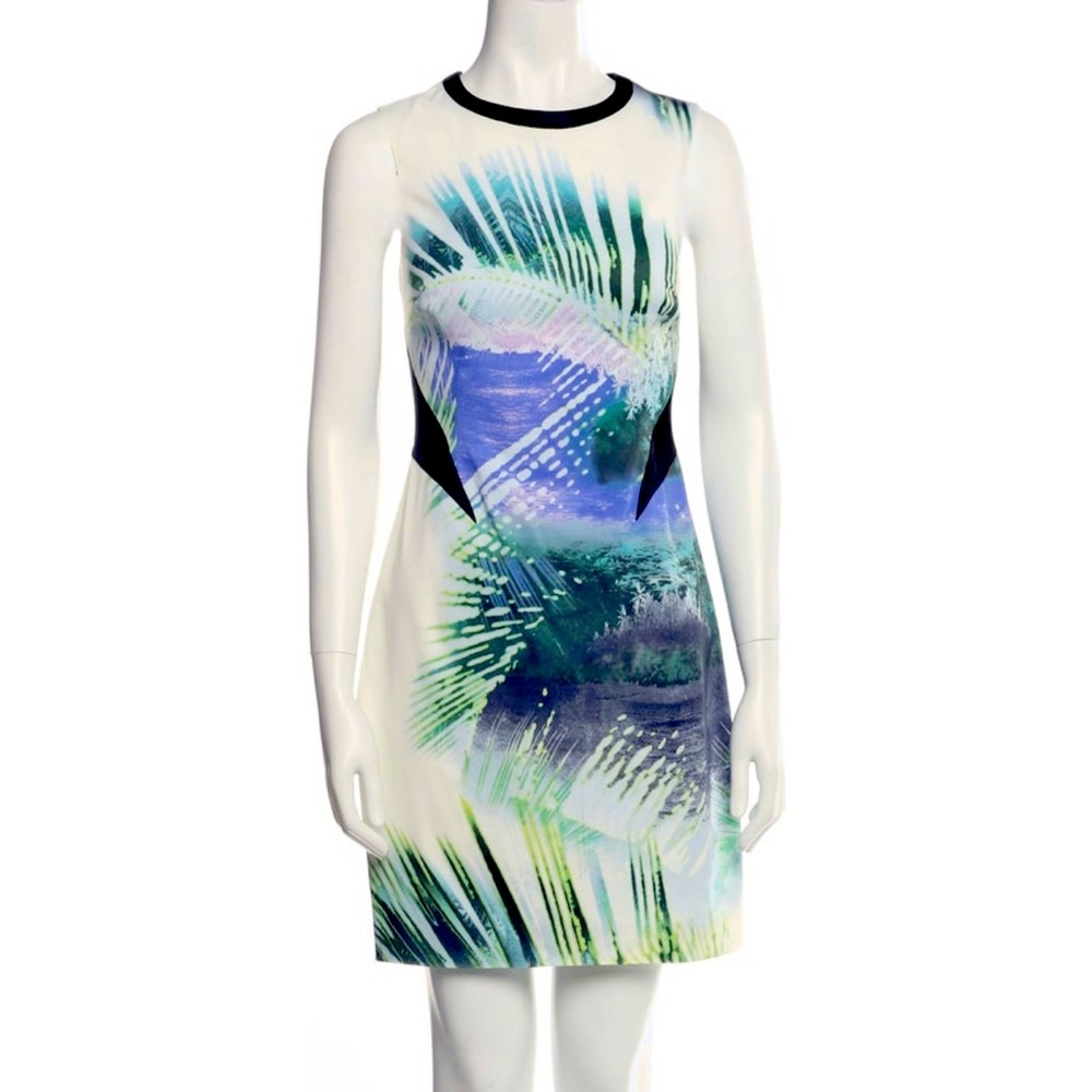 Karen Millen sleeveless stealth dress with palm leaves prints